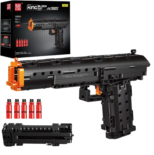 Module king 1:1 Desert Eagle Scale Model Gun Building Blocks Set with Shooting Function