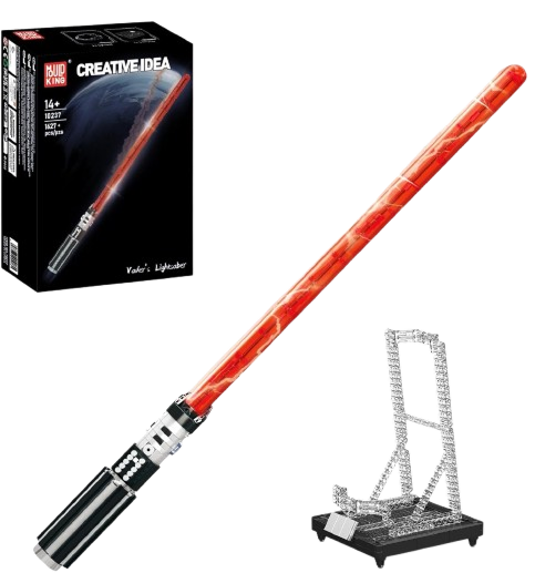 Mould King 10237 Lightsaber Building Set with Holder Rack and LED Light