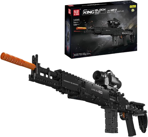 Mould King 1:1 MK14 Building Blocks Gun Model with Shooting Function
