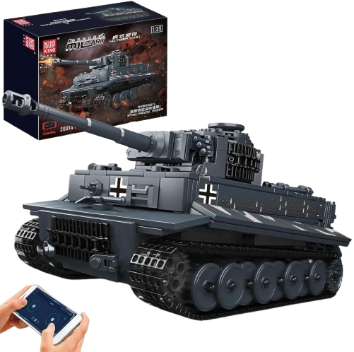 Mould King MOC Tiger Tank Building Blocks Toy, Remote APP Control