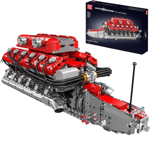 Mould King V12 Engine Model Kit that Runs