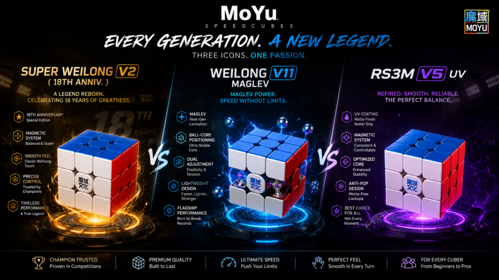 best moyu speed cubes, Super Weilong v2, weilong v11, rs3m v5 uv