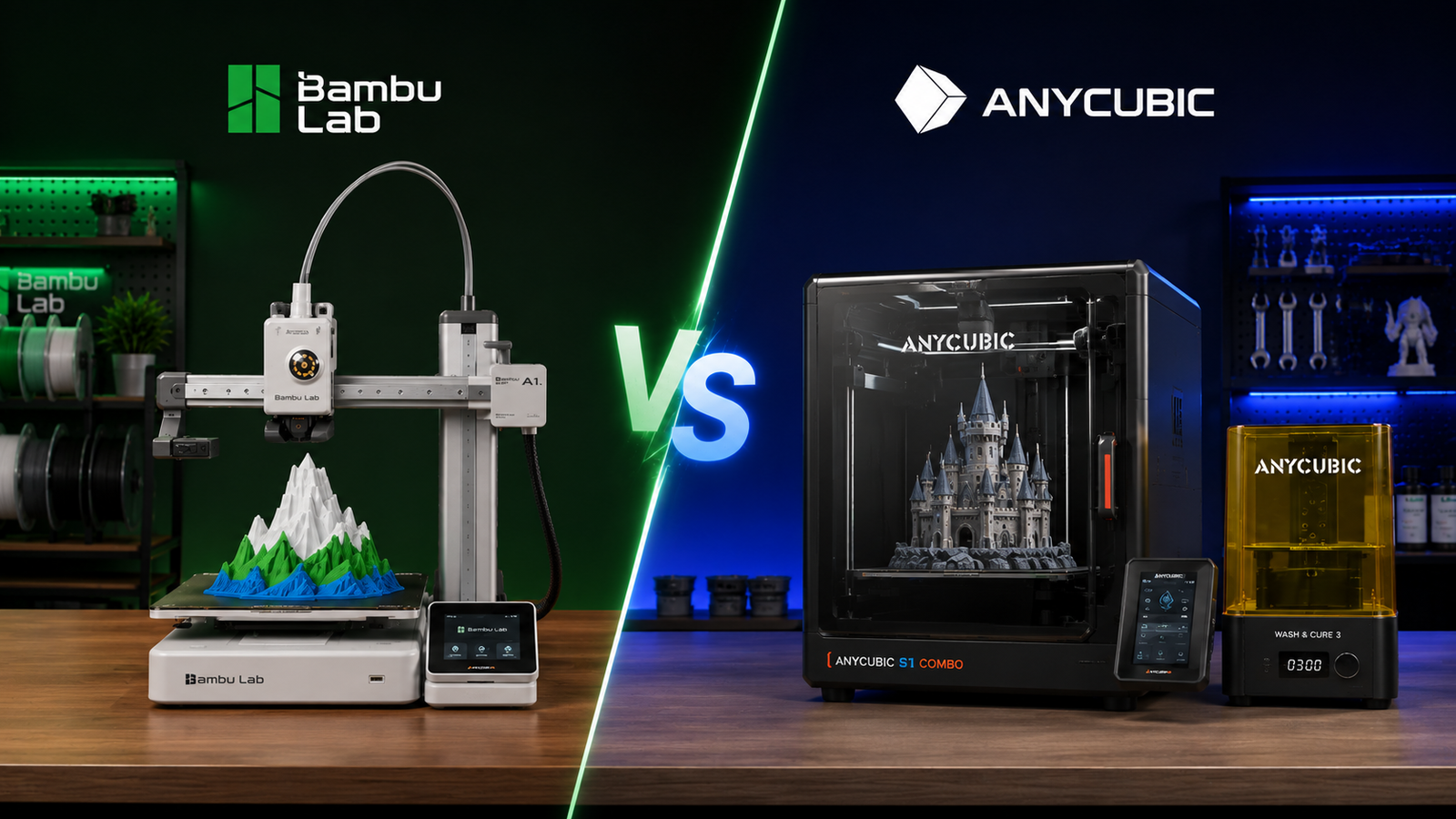 anycubic vs bambu lab, a1 vs s1 combo
