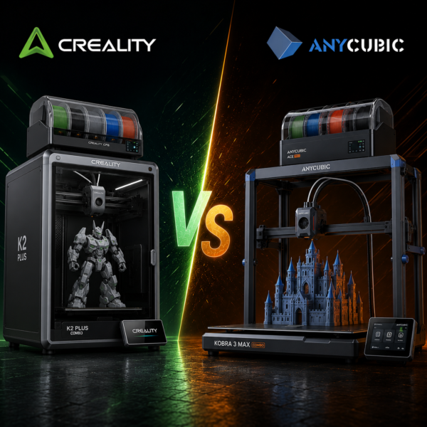 anycubic vs creality 2026, anycubic or creality, kobra 3 max combo vs Creality k2 plus combo, cubic school